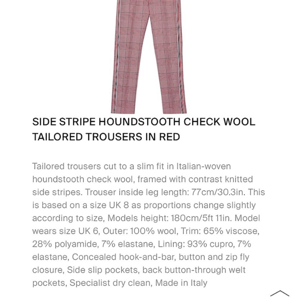 Burberry Wool Houndstooth Check Tailored Trousers Sz 8 New - Picture 6 of 16